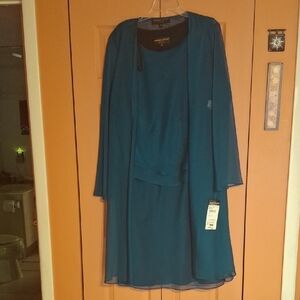 Donna Ricco Teal Dress with Jacket
